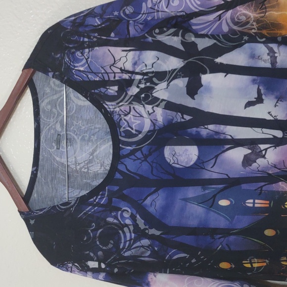 SLIGHTLY USE HALLOWEEN 3/4 SLEEVE SHIRT SIZE L (12/14) LIGHTWEIGHT - Picture 3 of 10